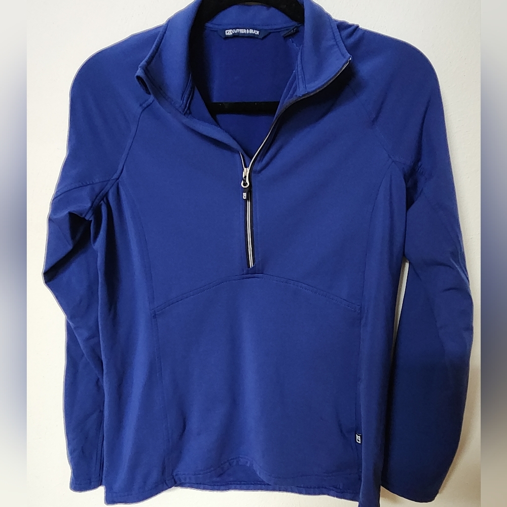 Cutter & Buck Womens Blue Quarter-Zip Pullover Size Small